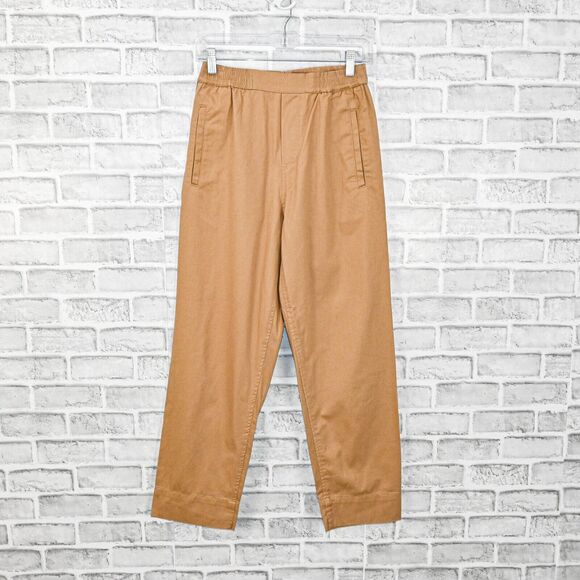 Aiayu Women's Elastic Wasit Crop Pants in Beige Cotton size XS - Picture 5 of 11